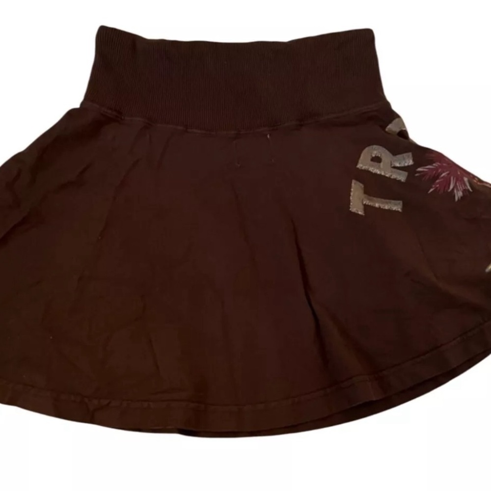 Banana Moon Tropic Paradise Brown Flared Mini Skirt Women's Size M Y2K NEW! - Picture 4 of 6